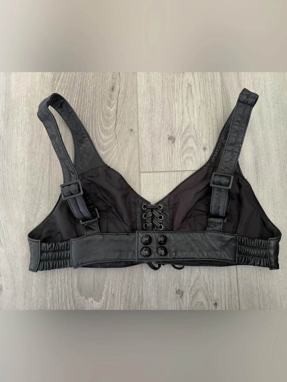 Harley Davidson Vintage Genuine Leather Bra Top size Medium - Picture 3 of 12